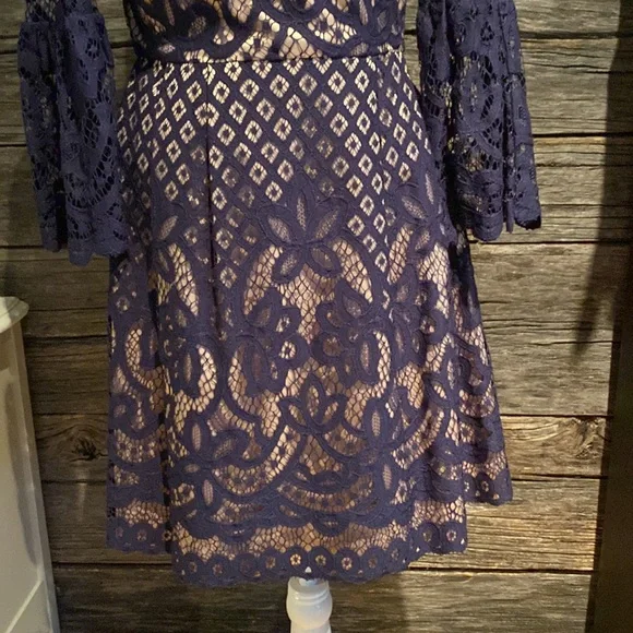 Worn once! Eliza J navy lace dress - Picture 3 of 9